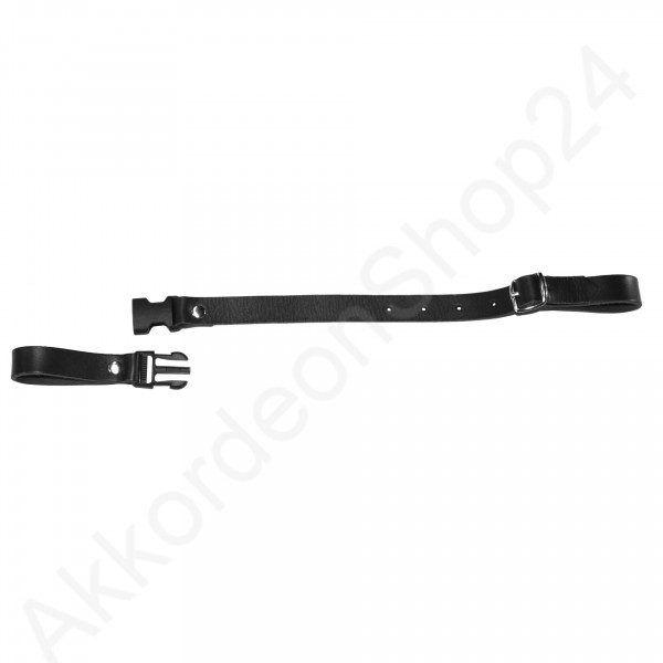 Back strap 29-42 cm leather, black