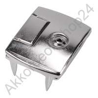 55x45x10mm Case lock with mounting feet, lockable nickel-plated