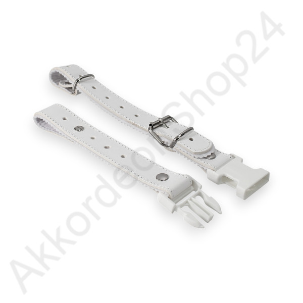 Back strap 27-43 cm leather / felt, white