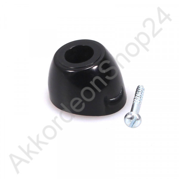 Ø20x15mm accordion feet, plastic black with screw