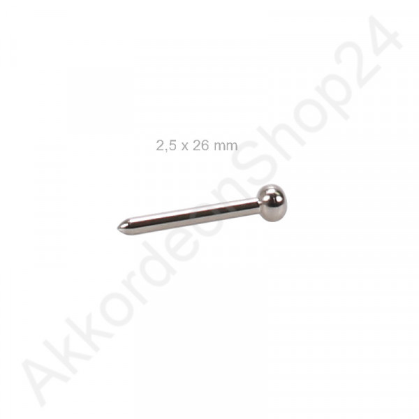 2,5x26mm belows pin rounded head nickel