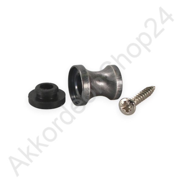 Ø15x19mm accordion feet, brass silver-grey