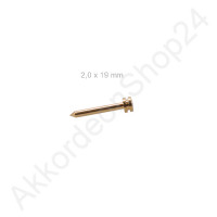 2,0x19mm bellows pin waisted head color gold