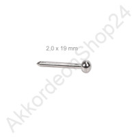 2,0x19mm belows pin rounded head nickel