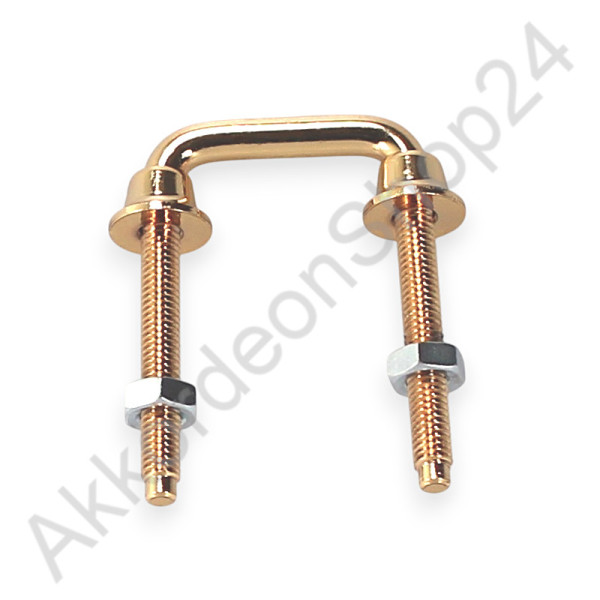 Strap bracket 17mm U-shaped with thread, gold colour