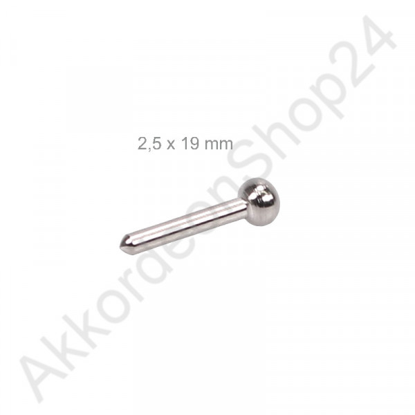 2,5x19mm Bellows pin rounded head - nickel