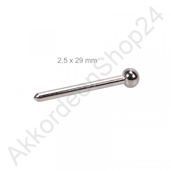 2,5x29mm belows pin rounded head nickel