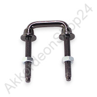 Strap bracket 17mm U-shaped with thread, black