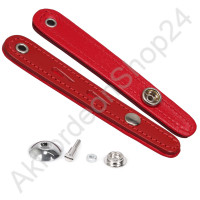 Bellow closure 8,5 cm, padded, red