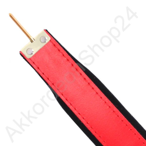 470x50mm red leather, black velvet, spindle thread 3/16