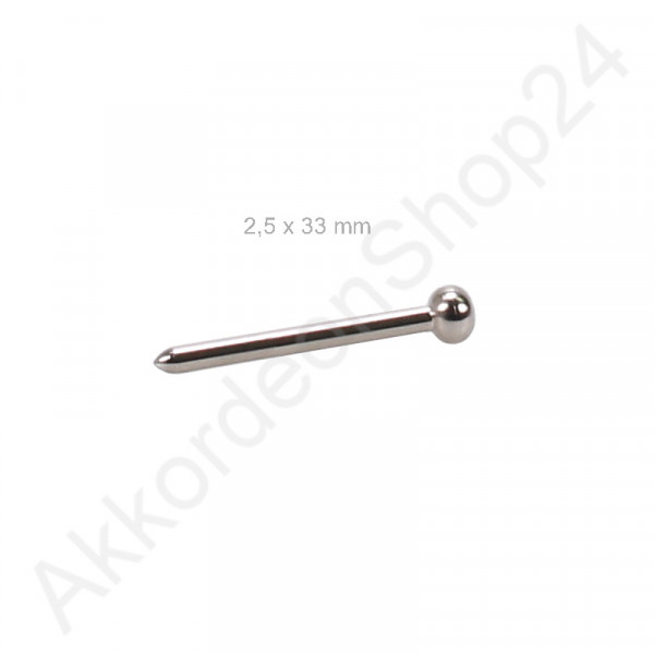 2,5x33mm belows pin rounded head nickel