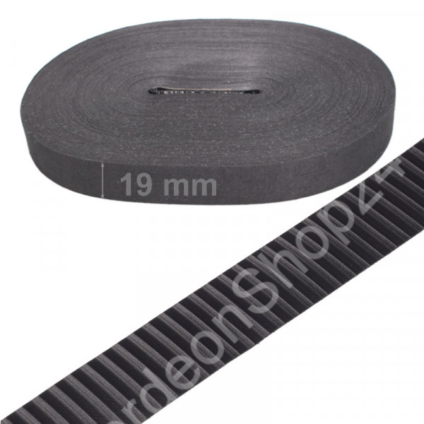 50m Bellow tape 19mm width striped colour black