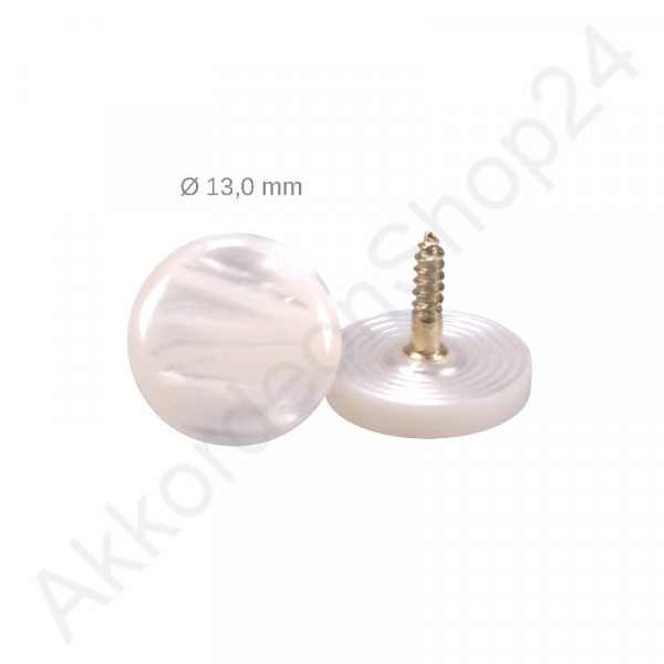 Ø13,0mm treble button white pearl