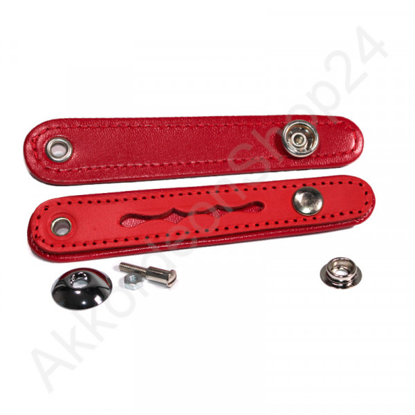 Bellow closure 8,5 cm - padded, red