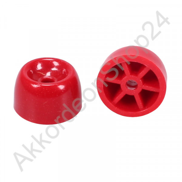 Ø22x13mm accordion feet, plastic red