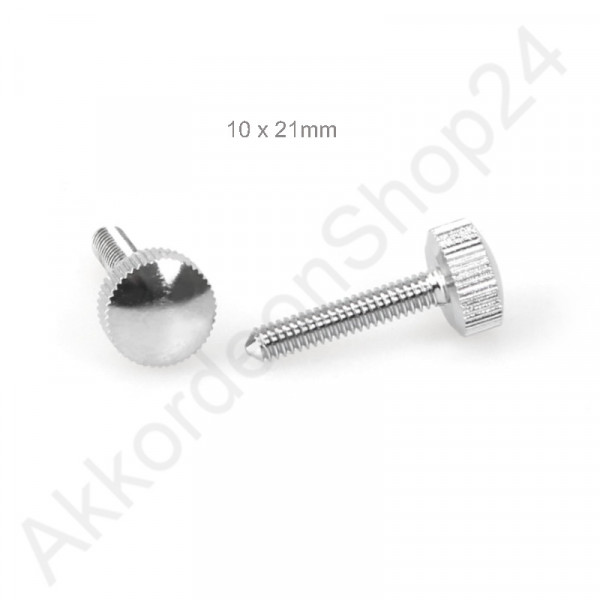 Thumbscrew 10x21mm, color chrome