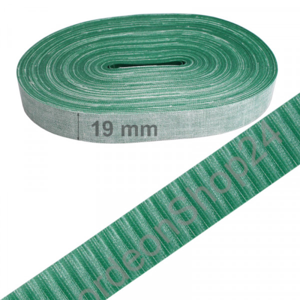 50m Bellow tape 19mm width striped colour green