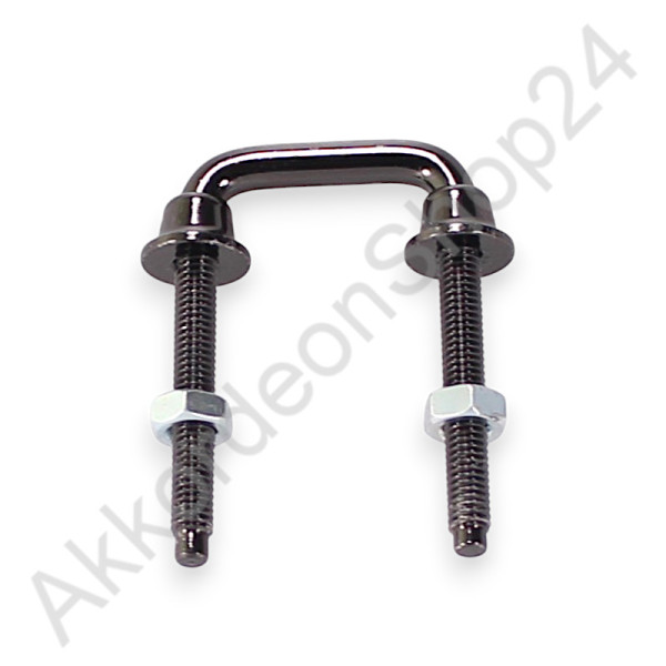 Strap bracket 17mm U-shaped with thread, black