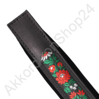 430x60mm leather/velvet, black