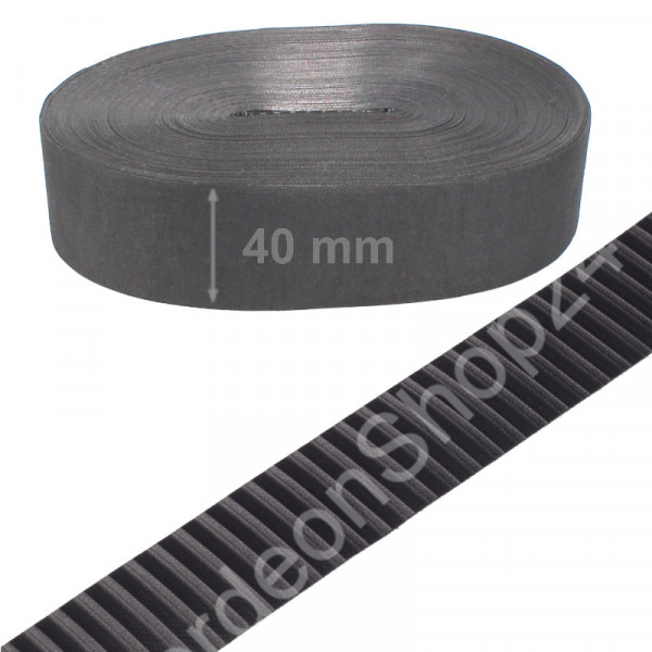50m Bellow tape 40mm width striped colour black