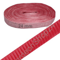 50m Bellow tape 24mm width striped colour dark red