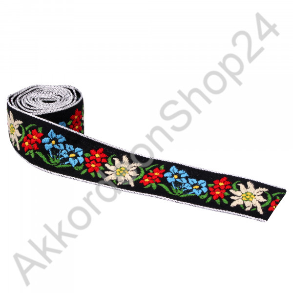 24mm black strap, edelweiss design