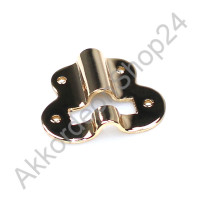 Metal plate for bass strap adjuster, gold colour
