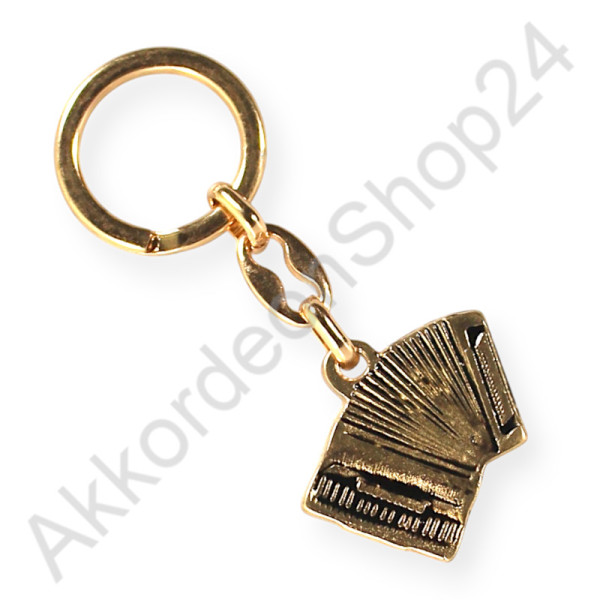 Accordion keyring gold colour