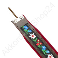 470x50mm leather/velvet, red, spindle thread 3/16