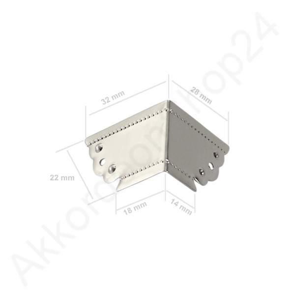 Small metal corner for German harmonica