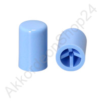 16x10mm bass button for diatonic accordions light blue