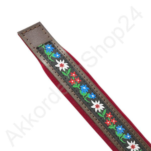 470x50mm leather/velvet, red