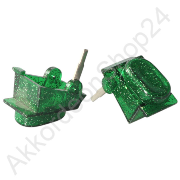 Treble register switch, glitter green