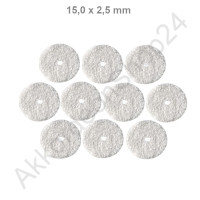 10 pcs. felt rings 15 x 2,5 mm, white